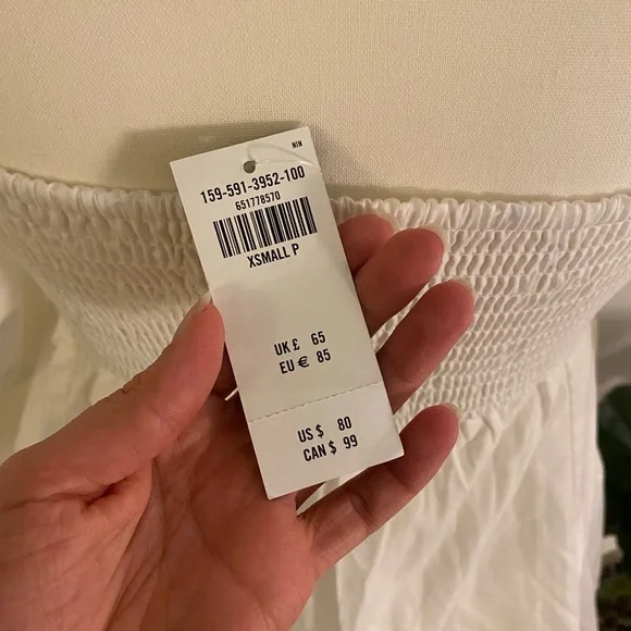 A&F White Puff Sleeve Square Neck Sundress - Picture 3 of 3